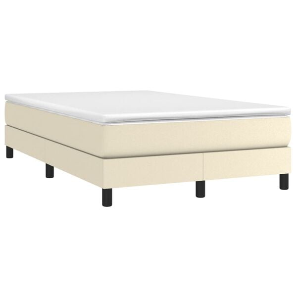 vidaXL Sommier &agrave; lattes de lit avec matelas Cr&egrave;me 120x200cm Similicuir