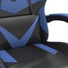 vidaXL Chaise de jeu Noir et bleu Similicuir