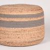 LABEL51 Pouf Jute tress&eacute; Gris et naturel
