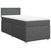 vidaXL Sommier &agrave; lattes de lit avec matelas gris fonc&eacute; 90x190 cm simple tissu
