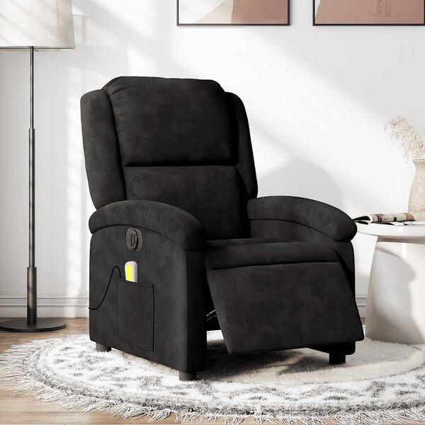 vidaXL Fauteuil inclinable de massage &eacute;lectrique noir velours