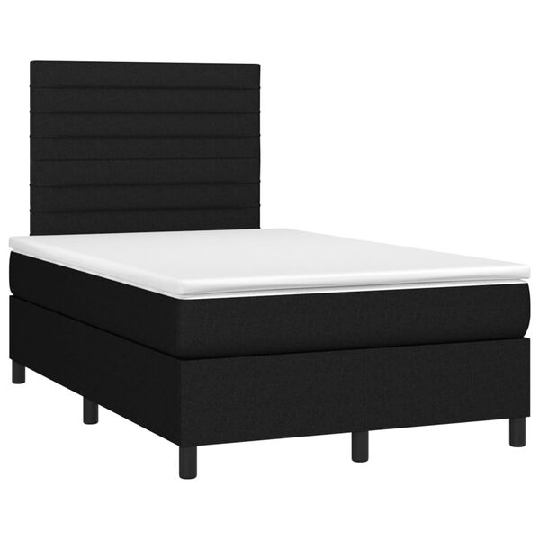 vidaXL Sommier &agrave; lattes de lit avec matelas noir 120x190 cm tissu