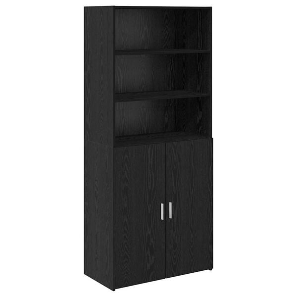 vidaXL Haut Armoire Ch&ecirc;ne noir 80 x 42,5 x 185 cm Bois d'ing&eacute;nierie