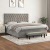 vidaXL Sommier &agrave; lattes de lit et matelas Gris clair 160x200cm Velours