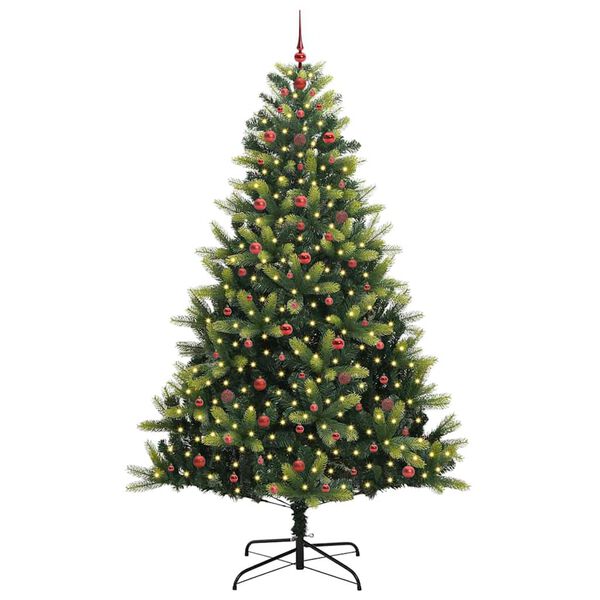 vidaXL Arbre de No&euml;l artificiel en silicone flexible 300 LEDs 240 cm