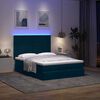 vidaXL Cadre de lit ottoman avec matelas bleu fonc&eacute; 140x190 cm velours
