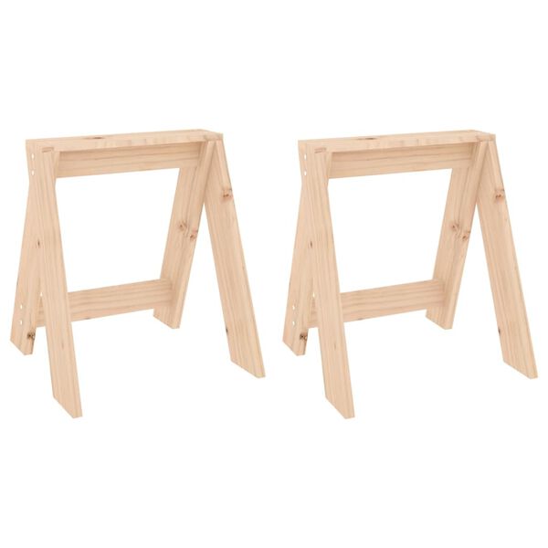vidaXL Tabourets lot de 2 40x40x45 cm bois massif de pin