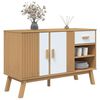 vidaXL Buffet OLDEN blanc et marron 114x43x73,5 cm bois massif de pin