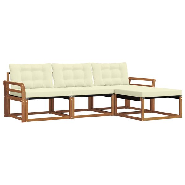 vidaXL Ensemble de canap&eacute;s d'ext&eacute;rieur 4 pcs Naturel et Cr&egrave;me