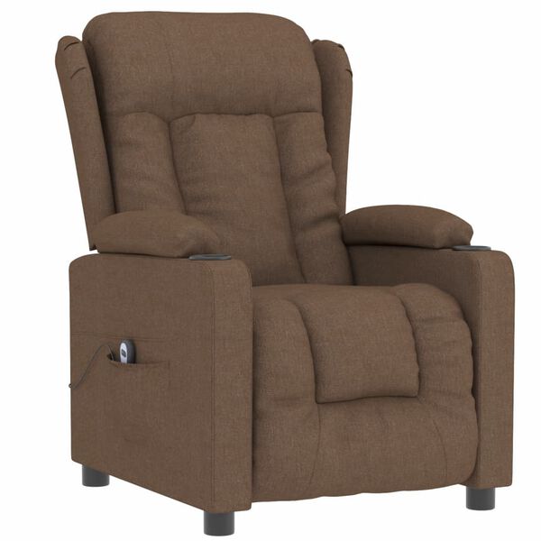 vidaXL Fauteuil inclinable électrique Marron Tissu