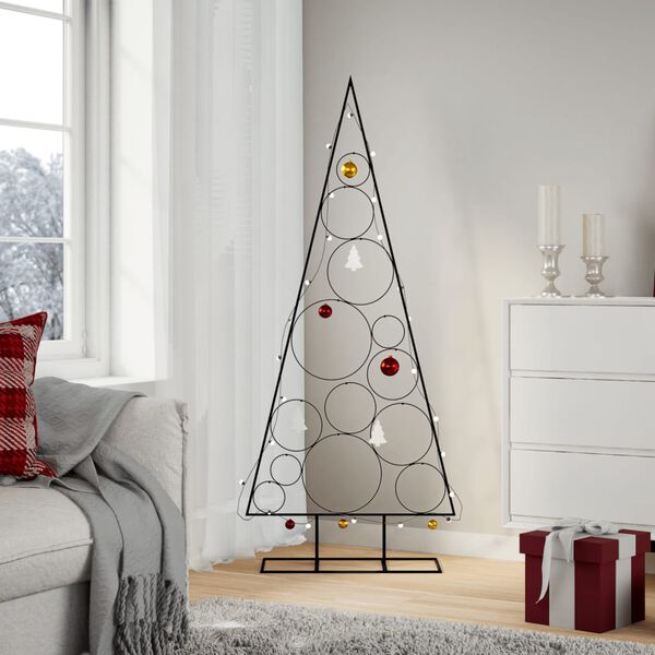 vidaXL Arbre de Noël en métal pour décoration noir 150 cm