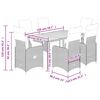 vidaXL Ensemble de bistro de jardin 7 pcs coussins gris poly rotin