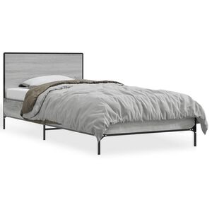 vidaXL Cadre de lit sans matelas sonoma gris 90x200 cm
