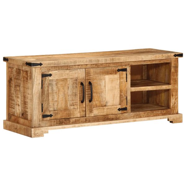 vidaXL Meuble TV 110x35x45 cm bois massif de manguier brut