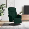 vidaXL Fauteuil inclinable avec repose-pied vert fonc&eacute; velours