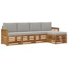 vidaXL Ensemble de canap&eacute;s d'ext&eacute;rieur 5 pcs Naturel et gris clair