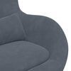 vidaXL Chaise &OElig;uf avec Pouf Gris fonc&eacute; 63 x 73 x 90 cm Velours