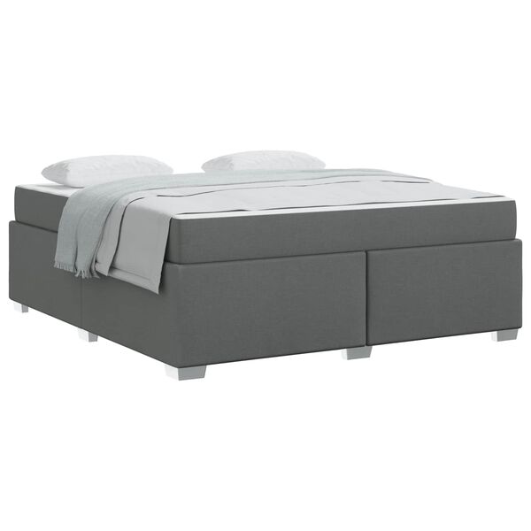 vidaXL Cadre de lit avec matelas Gris fonc&eacute; 180 x 200 cm tissu
