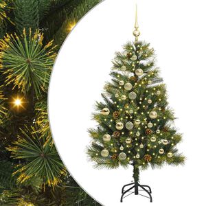 vidaXL Sapin de No&euml;l artificiel avec branches pliables et c&ocirc;nes 120 cm