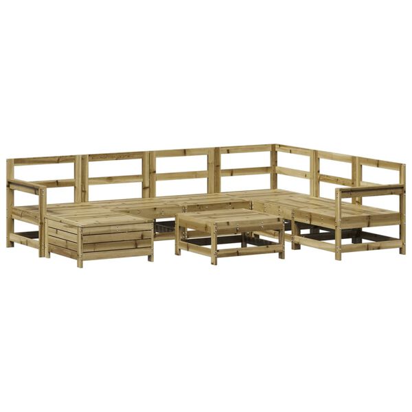 vidaXL Salon de jardin 8 pcs bois de pin impr&eacute;gn&eacute;