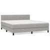 vidaXL Sommier &agrave; lattes de lit avec matelas Gris clair 160x200cm Tissu
