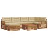 vidaXL Ensemble de canap&eacute;s d'ext&eacute;rieur 7 pcs Naturel et Beige