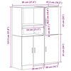 vidaXL Ensemble d'armoires de cuisine 2 pcs noir bois d'ingénierie