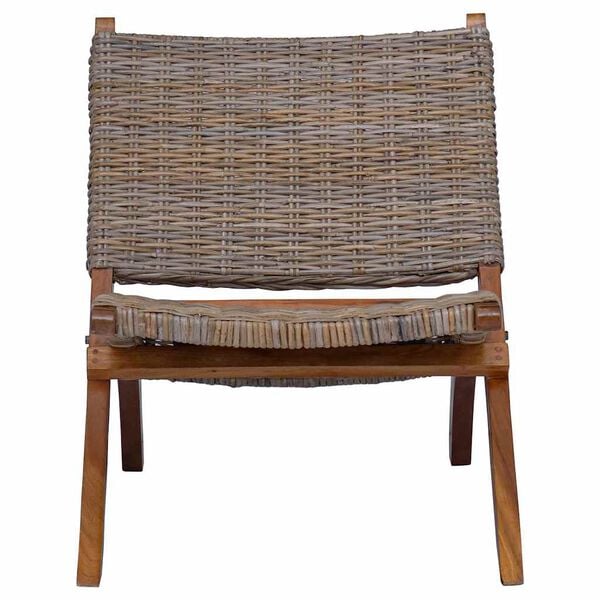 vidaXL Chaise de relaxation rotin kubu naturel et bois d'acajou massif