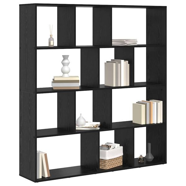 vidaXL Biblioth&egrave;que Ch&ecirc;ne noir 132 x 29 x 141,5 cm Bois d'ing&eacute;nierie