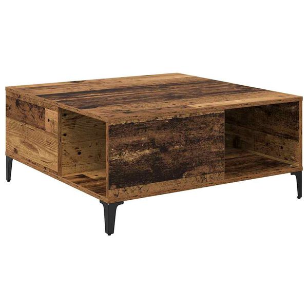 vidaXL Table basse Bois Ancien 80 x 80 x 36,5 cm Bois d'ing&eacute;nierie
