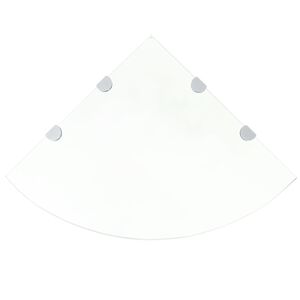vidaXL &Eacute;tag&egrave;re de coin et supports chrom&eacute;s Verre transparent 45x45 cm