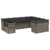 vidaXL Salon de jardin avec coussins 10 pcs gris r&eacute;sine tress&eacute;e