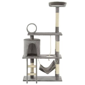 vidaXL Arbre &agrave; chat avec griffoirs en sisal 140 cm Gris