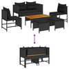 vidaXL Ensemble de canap&eacute; de jardin avec coussin 6 pcs Noir polyrotin