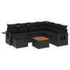 vidaXL Salon de jardin 8 pcs avec coussins noir r&eacute;sine tress&eacute;e