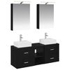 vidaXL Ensemble de mobilier de salle de bain 5 pc Ch&ecirc;ne noir