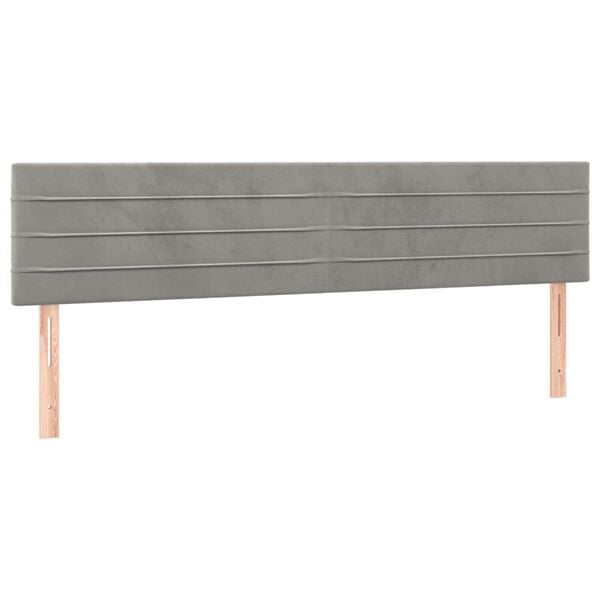 vidaXL T&ecirc;tes de lit Gris clair 160x5x78/88 cm Velours