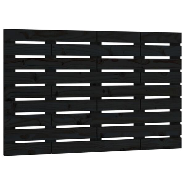vidaXL T&ecirc;te de lit murale Noir 106x3x63 cm Bois massif de pin