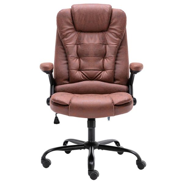 vidaXL Chaise de bureau marron clair similicuir daim