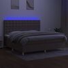 vidaXL Sommier &agrave; lattes de lit et matelas et LED Taupe 200x200cm Tissu