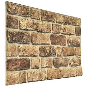 vidaXL Panneaux muraux 10 pcs Sable Sombre 100 x 50 cm Mousse EPS