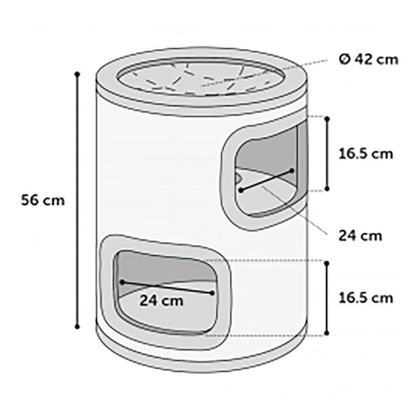 FLAMINGO Arbre &agrave; chat Enes Gris S 42x42x56 cm