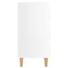 vidaXL Tables de chevet pieds en bois 2 pcs blanc brillant 40x35x69 cm