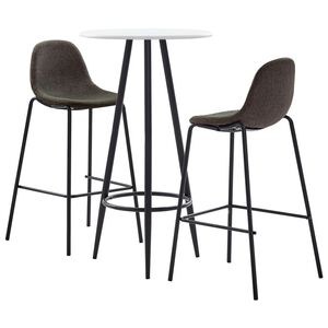 vidaXL Ensemble de bar 3 pcs Tissu Gris fonc&eacute;