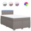 vidaXL Sommier &agrave; lattes de lit avec matelas taupe 120x190 cm tissu