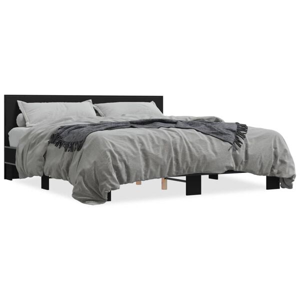 vidaXL Cadre de lit sans matelas noir 180x200 cm