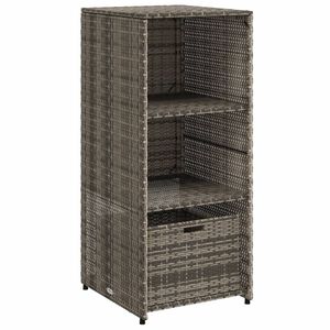 vidaXL Armoire de rangement de jardin gris 50x55x115 cm résine tressée