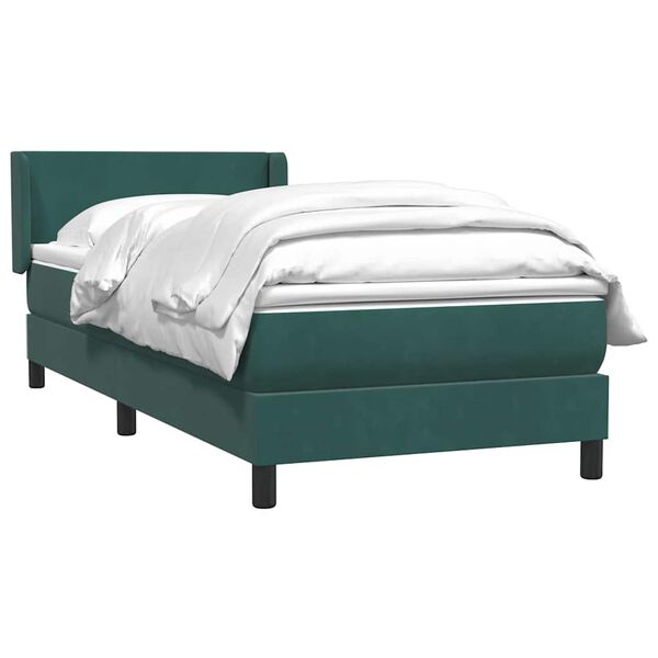 vidaXL Sommier &agrave; lattes de lit et matelas vert fonc&eacute; 100x220cm velours