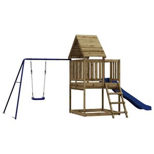 vidaXL Aire de jeux d'ext&eacute;rieur bois de pin impr&eacute;gn&eacute;