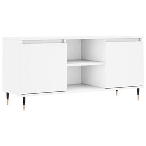 vidaXL Meuble TV blanc 104x35x50 cm bois d'ing&eacute;nierie